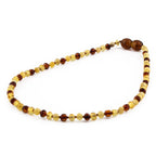 Baltic Amber Baby Teething Necklace Baroque Multicolor Glossy Finish - Wholesale Lot of 10pcs - 32cm / 12.6in - BE198
