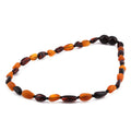 Baltic Amber Baby Teething Necklace Olive Cognac Glossy/Matte Finish - Wholesale Lot of 10pcs - 32cm / 12.6in - LE01