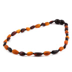 Baltic Amber Baby Teething Necklace Olive Cognac Glossy/Matte Finish - Wholesale Lot of 10pcs - 32cm / 12.6in - LE01
