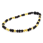 Baltic Amber Baby Teething Necklace Baroque Black Rough Finish - Wholesale Lot of 10pcs - 32cm / 12.6in - XLE6