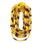 Baltic Amber Baby Teething Necklace Baroque Multicolor Glossy Finish - Wholesale Lot of 10pcs - 32cm / 12.6in - BE197
