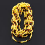 Baltic Amber Baby Teething Necklace Baroque Multicolor Glossy Finish - Wholesale Lot of 10pcs - 32cm / 12.6in - BE197