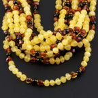 Baltic Amber Baby Teething Necklace Baroque Multicolor Glossy Finish - Wholesale Lot of 10pcs - 32cm / 12.6in - BE197