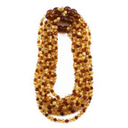 Baltic Amber Baby Teething Necklace Baroque Multicolor Glossy Finish - Wholesale Lot of 10pcs - 32cm / 12.6in - BE198