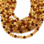 Baltic Amber Baby Teething Necklace Baroque Multicolor Glossy Finish - Wholesale Lot of 10pcs - 32cm / 12.6in - BE198