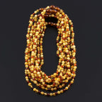 Baltic Amber Baby Teething Necklace Baroque Multicolor Glossy Finish - Wholesale Lot of 10pcs - 32cm / 12.6in - BE198