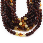 Baltic Amber Baby Teething Necklace Baroque Cognac Rough Finish - Wholesale Lot of 10pcs - 32cm / 12.6in - BE207