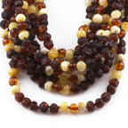 Baltic Amber Baby Teething Necklace Baroque Cognac Rough Finish - Wholesale Lot of 10pcs - 32cm / 12.6in - CE141