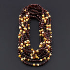 Baltic Amber Baby Teething Necklace Baroque Cognac Rough Finish - Wholesale Lot of 10pcs - 32cm / 12.6in - CE141