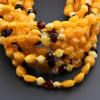 BALTIC AMBER BABY NECKLACES LOT OF 10pcs - OLIVE. BE194
