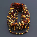 BALTIC AMBER BABY TEETHING NECKLACES LOT OF 10pcs - BAROQUE. LE392