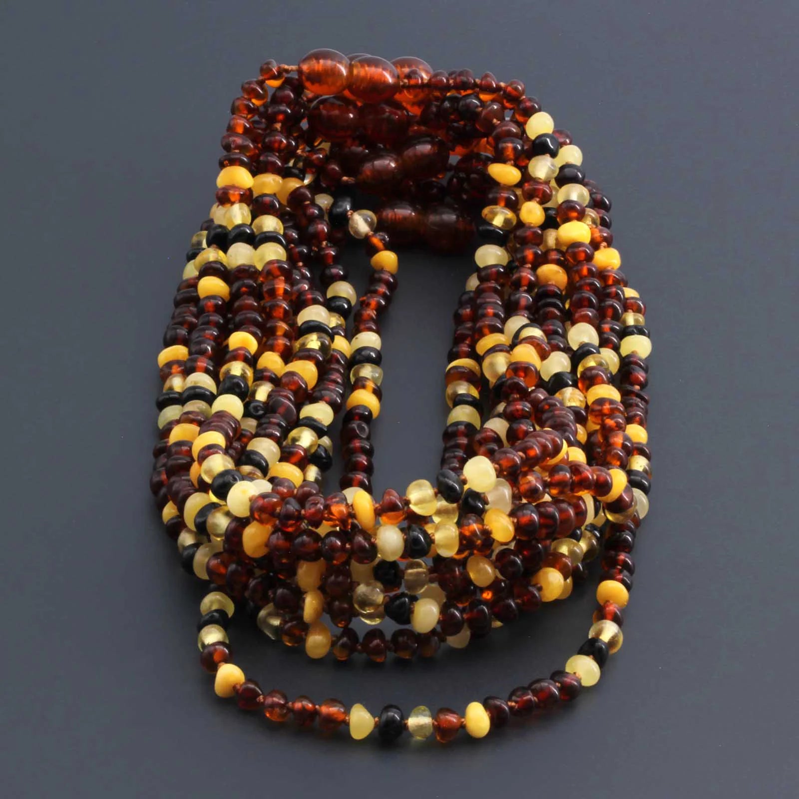 BALTIC AMBER BABY TEETHING NECKLACES LOT OF 10pcs - BAROQUE. LE392