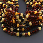 BALTIC AMBER BABY TEETHING NECKLACES LOT OF 10pcs - BAROQUE. LE392