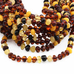 BALTIC AMBER BABY TEETHING NECKLACES LOT OF 10pcs - BAROQUE. LE392