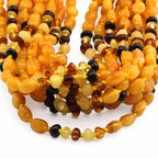 BALTIC AMBER BABY TEETHING NECKLACES LOT OF 10pcs - OLIVE. LE396
