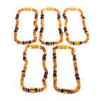 Baltic Amber Junior Necklace Baroque Milky Orange Glossy Finish - Wholesale Lot of 10pcs - 38cm / 15in - JN62