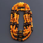 Baltic Amber Junior Necklace Baroque Milky Orange Glossy Finish - Wholesale Lot of 10pcs - 38cm / 15in - JN62
