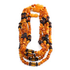 Baltic Amber Junior Necklace Baroque Milky Orange Glossy Finish - Wholesale Lot of 10pcs - 38cm / 15in - JN62