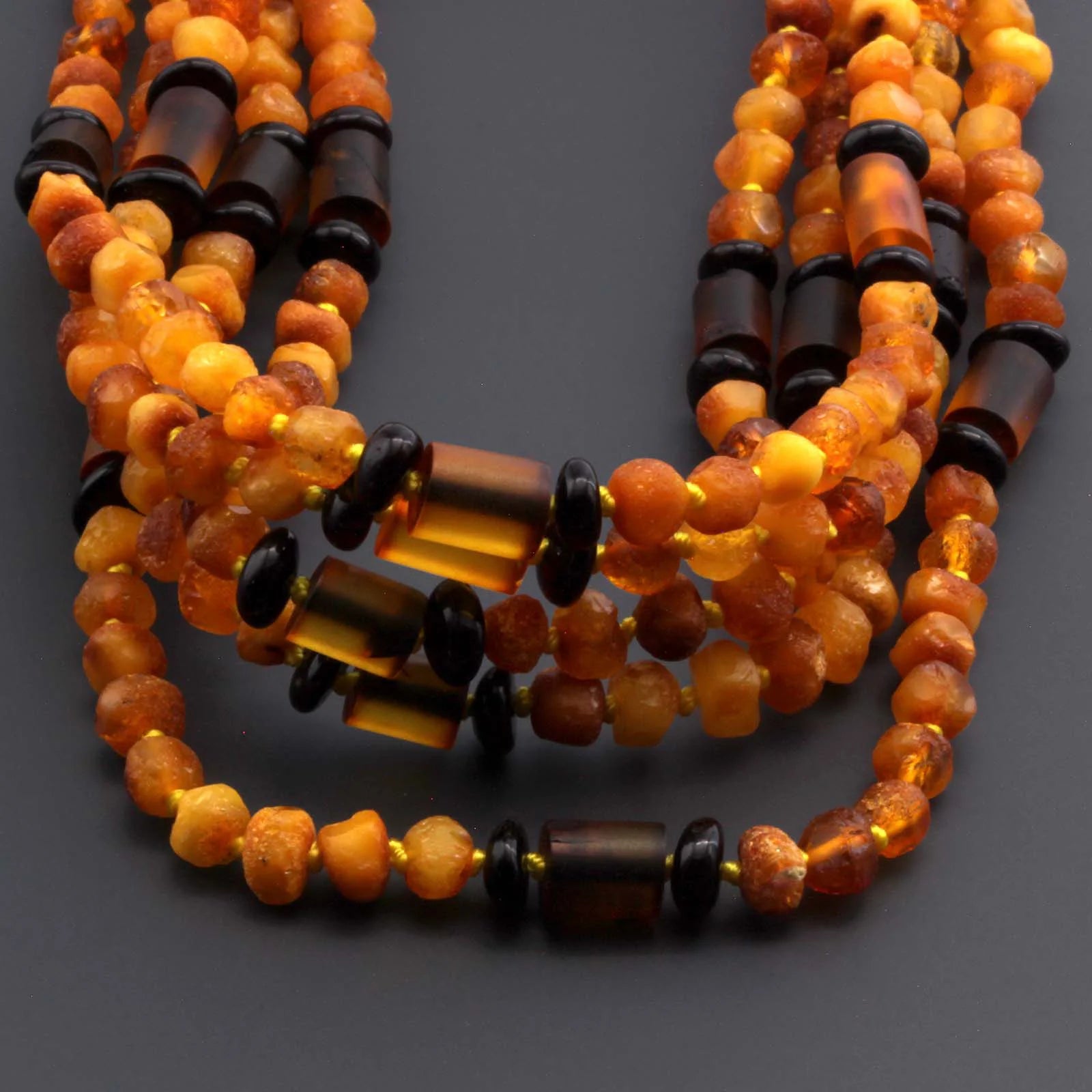 Baltic Amber Junior Necklace Baroque Milky Orange Glossy Finish - Wholesale Lot of 10pcs - 38cm / 15in - JN62