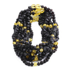 Baltic Amber Baby Teething Necklace Baroque Black Rough Finish - Wholesale Lot of 10pcs - 32cm / 12.6in - BE189
