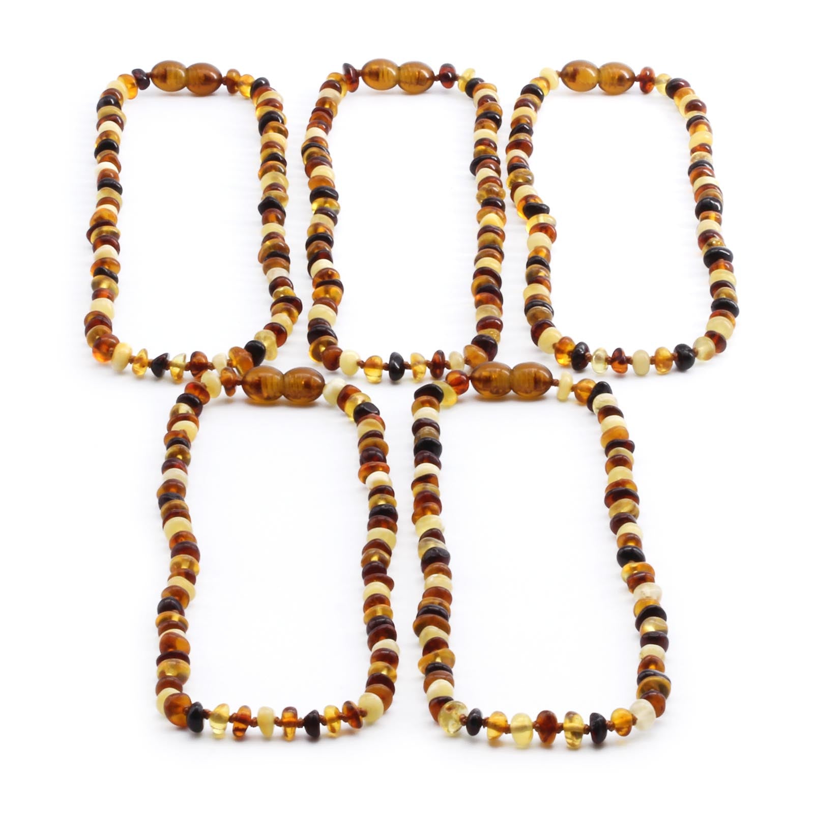 BALTIC AMBER BABY TEETHING NECKLACES LOT OF 10pcs - ROUNDEL. XR53M