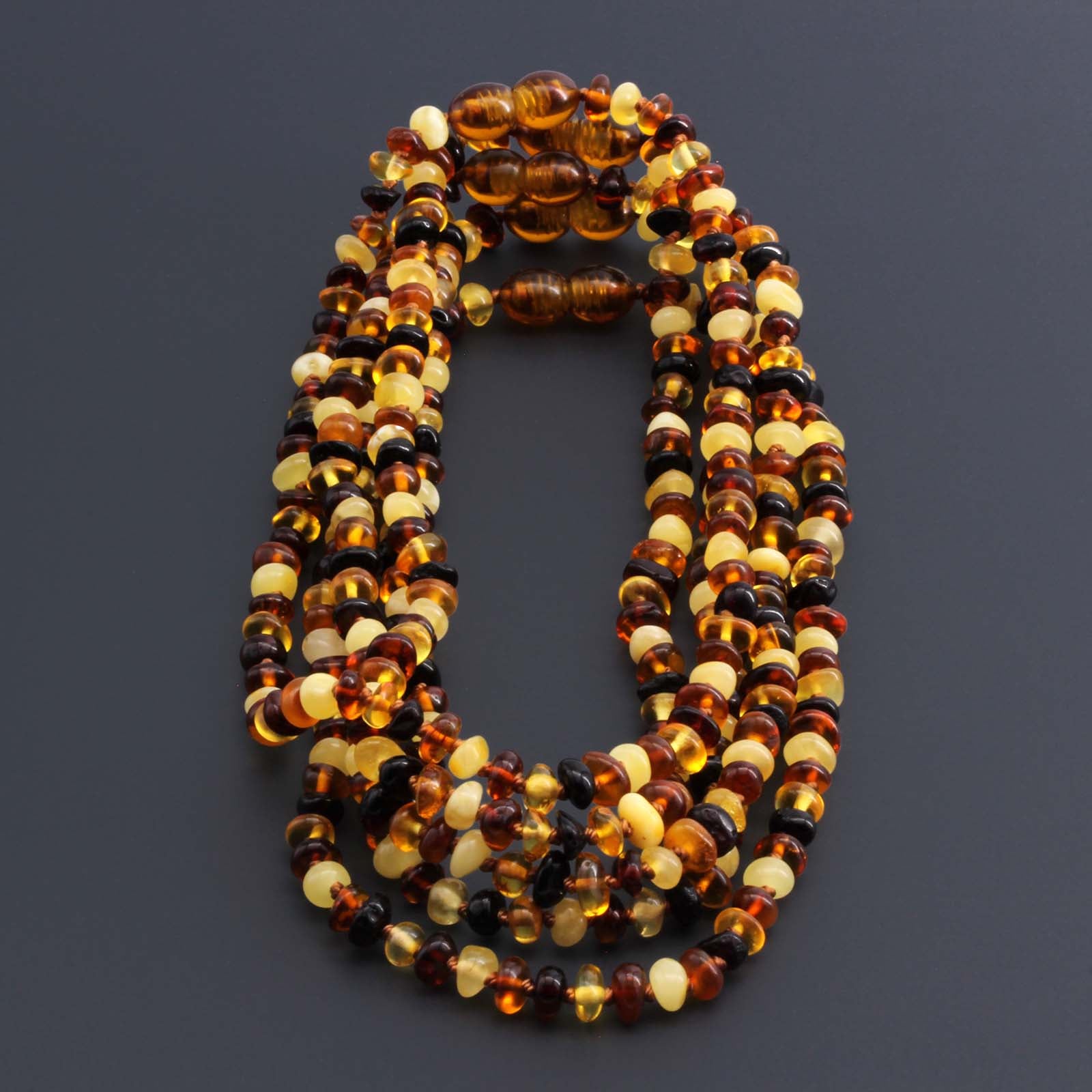 BALTIC AMBER BABY TEETHING NECKLACES LOT OF 10pcs - ROUNDEL. XR53M