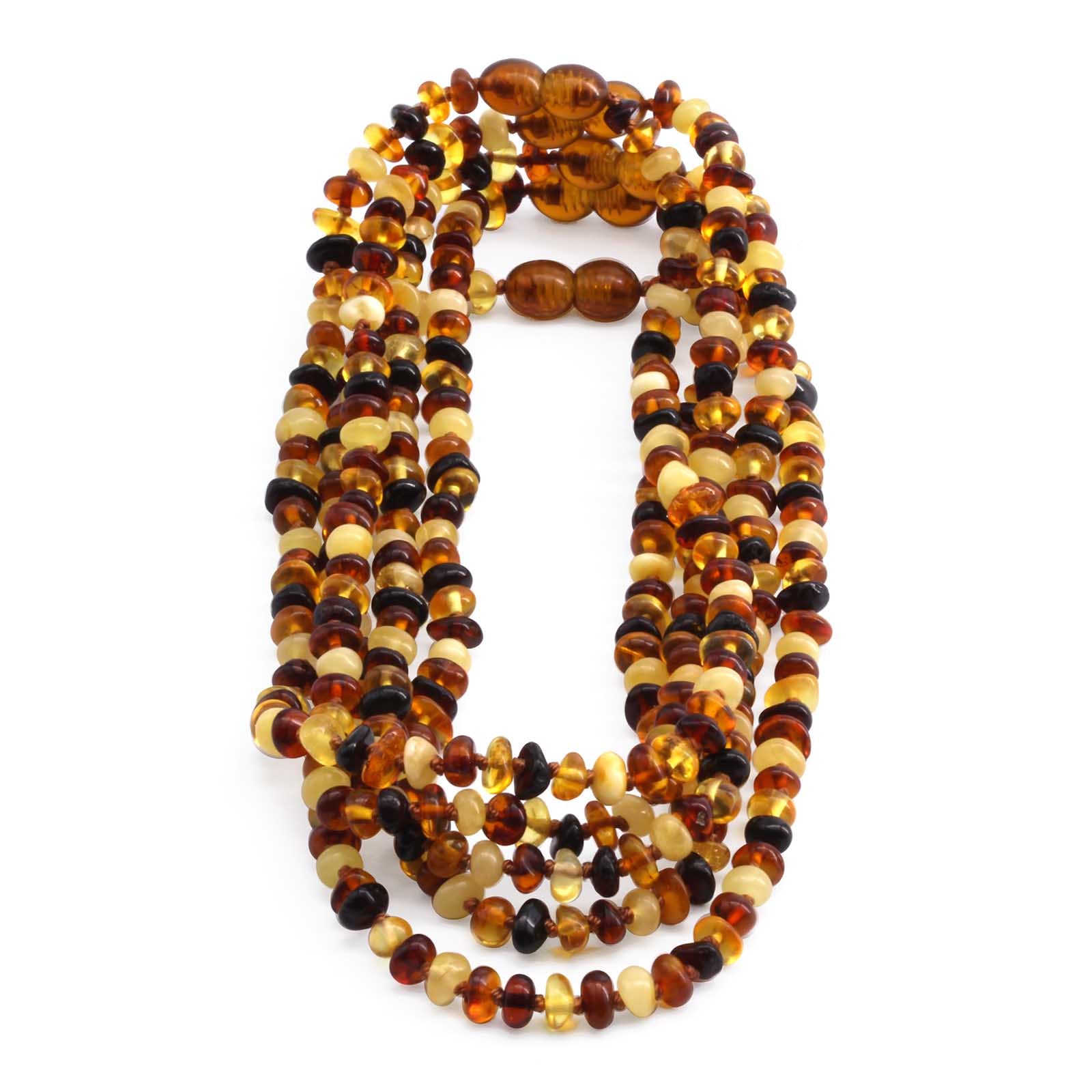 BALTIC AMBER BABY TEETHING NECKLACES LOT OF 10pcs - ROUNDEL. XR53M