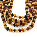BALTIC AMBER BABY TEETHING NECKLACES LOT OF 10pcs - ROUNDEL. XR53M
