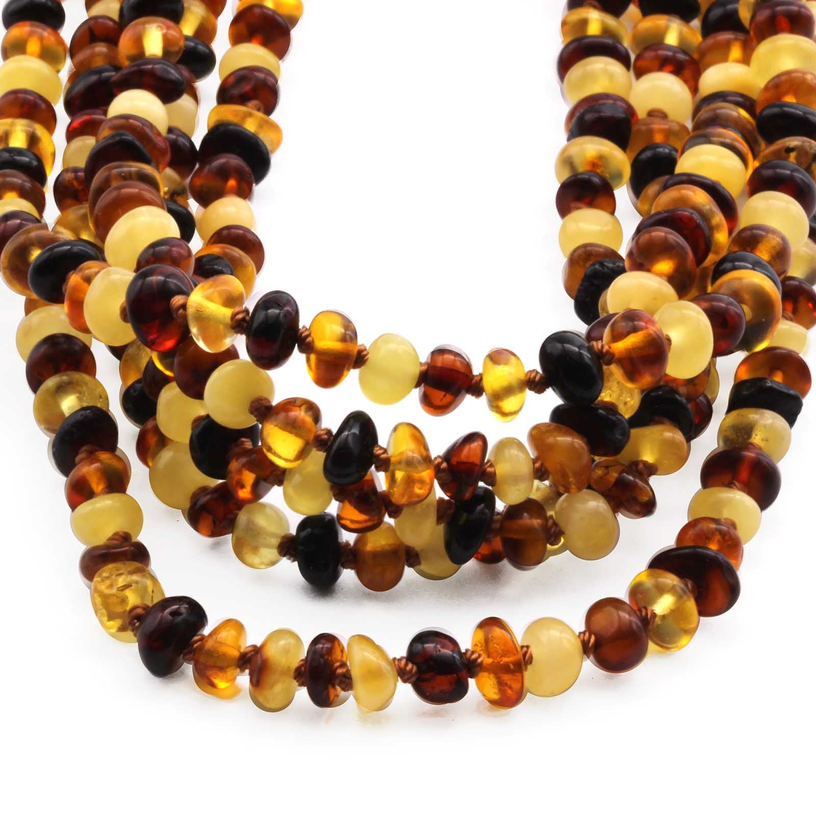 BALTIC AMBER BABY TEETHING NECKLACES LOT OF 10pcs - ROUNDEL. XR53M