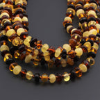 BALTIC AMBER BABY TEETHING NECKLACES LOT OF 10pcs - ROUNDEL. XR53M