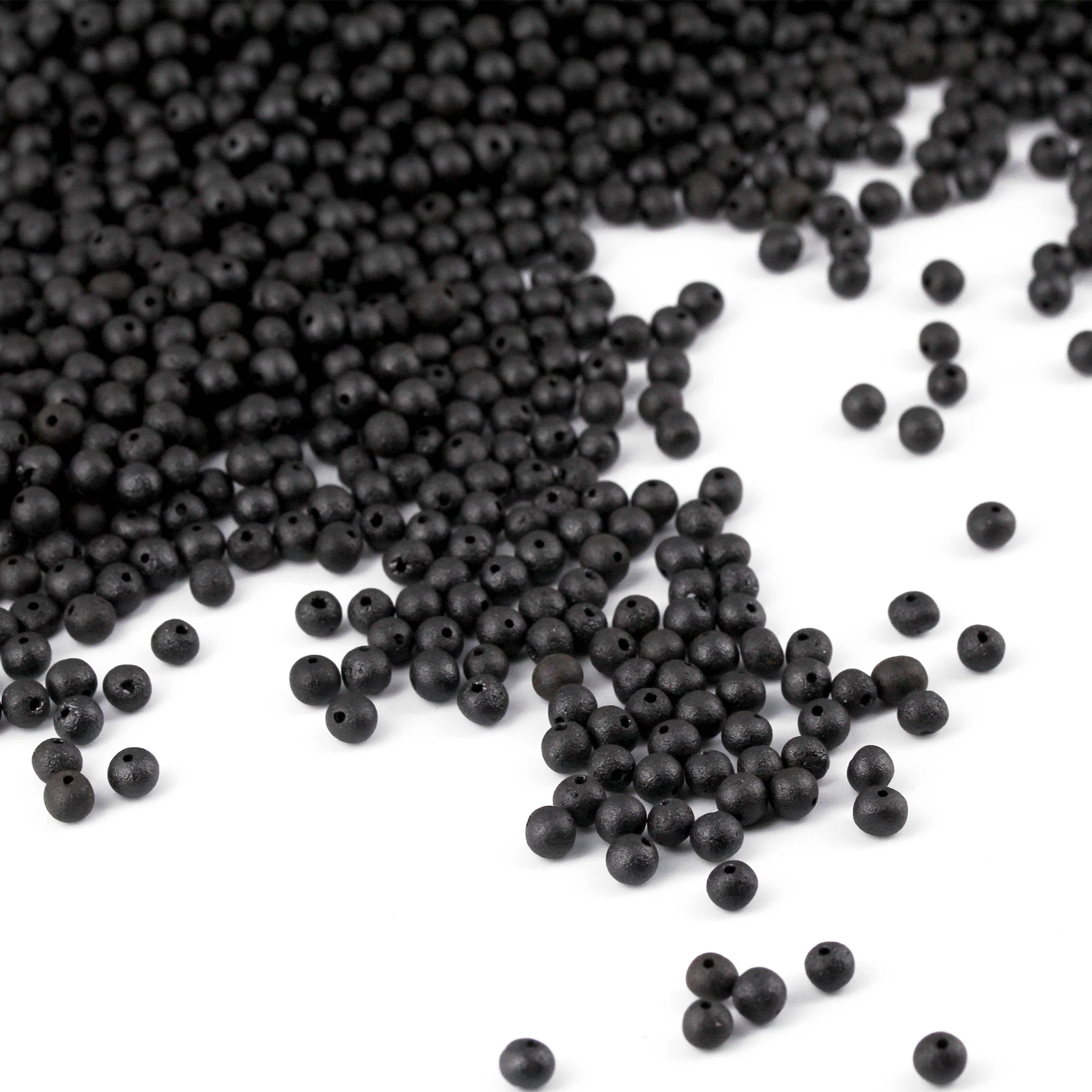 Baltic Amber Loose Beads - Black - Matte Finish - Baroque 4mm - 100g Pack