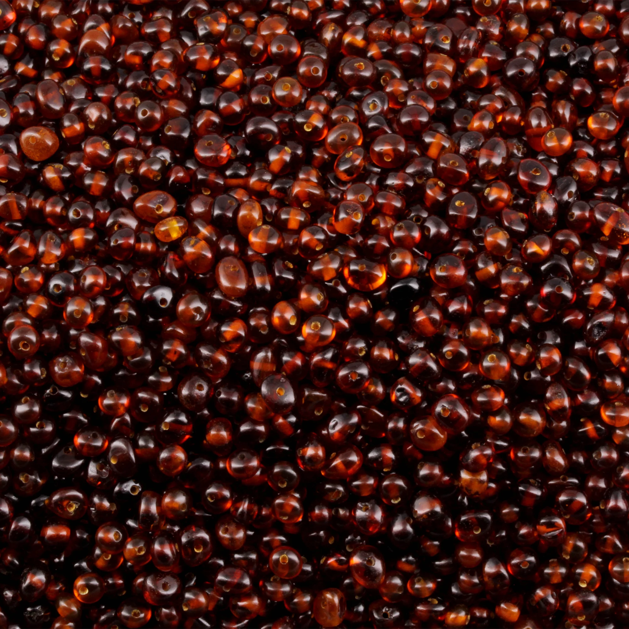 Baltic Amber Loose Beads - Cognac - Glossy Finish - Baroque 4mm - 100g Pack