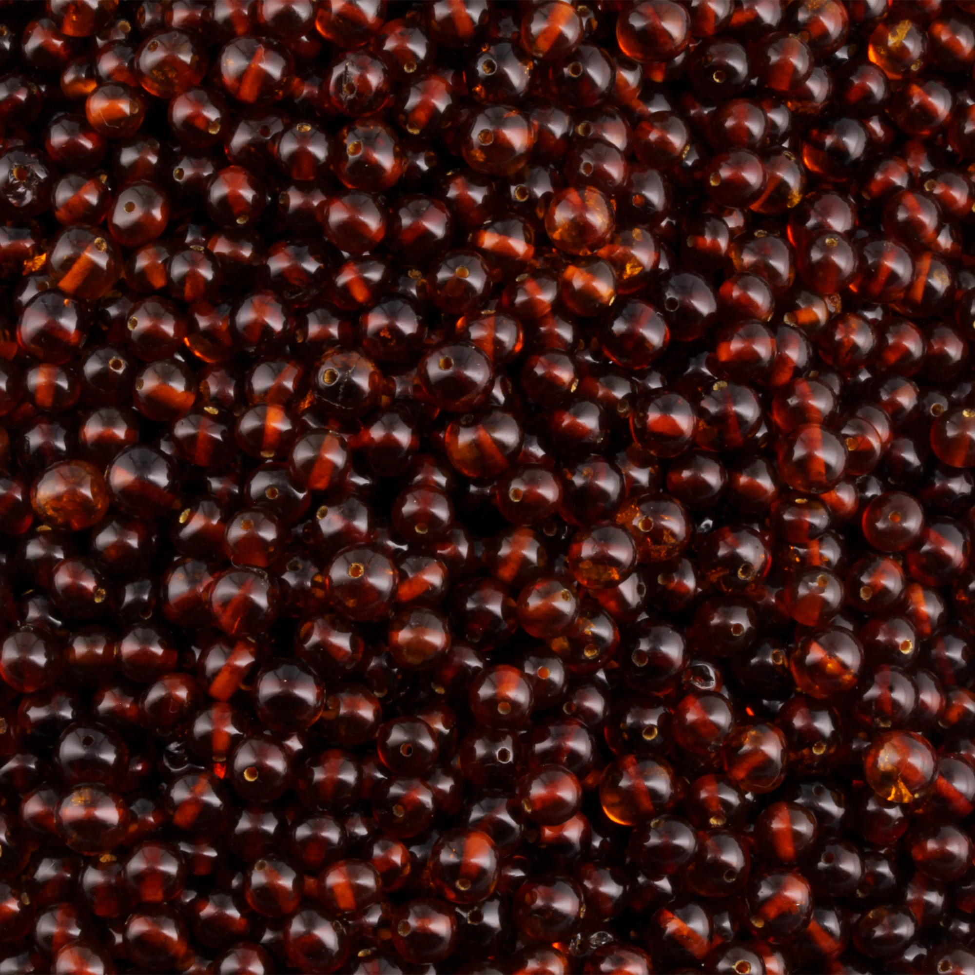 Baltic Amber Loose Beads - Cognac - Glossy Finish - Baroque 5-6mm - 100g Pack
