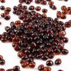 Baltic Amber Loose Beads - Dark Cognac - Glossy Finish - Baroque 4mm - 100g Pack