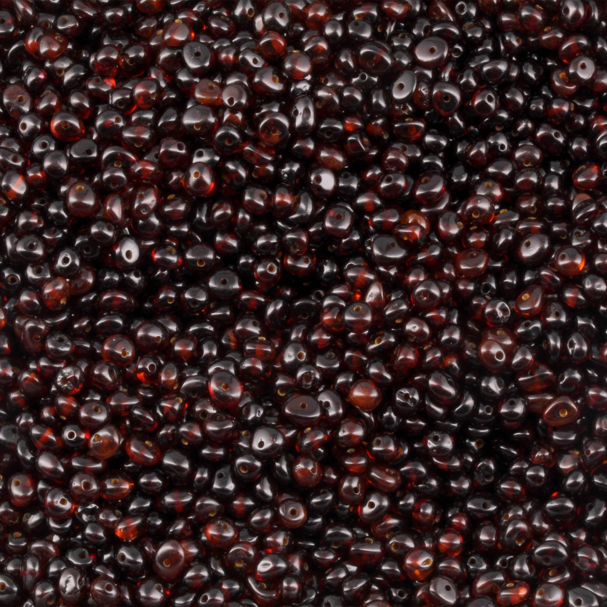 Baltic Amber Loose Beads - Dark Cognac - Glossy Finish - Baroque 4mm - 100g Pack