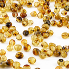 Baltic Amber Loose Beads - Green - Glossy Finish - Baroque 5mm - 100g Pack