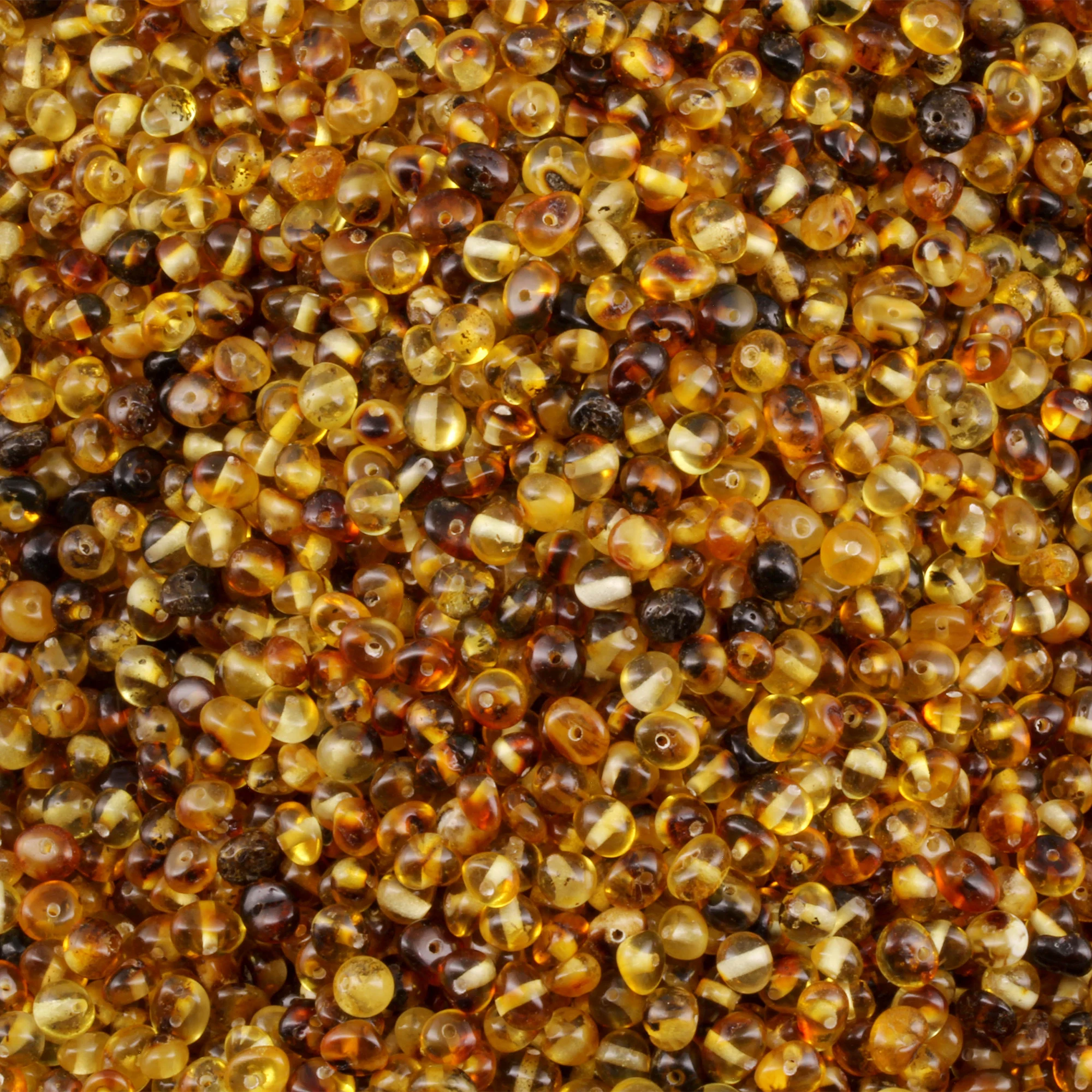 Baltic Amber Loose Beads - Green - Glossy Finish - Baroque 4mm - 100g Pack