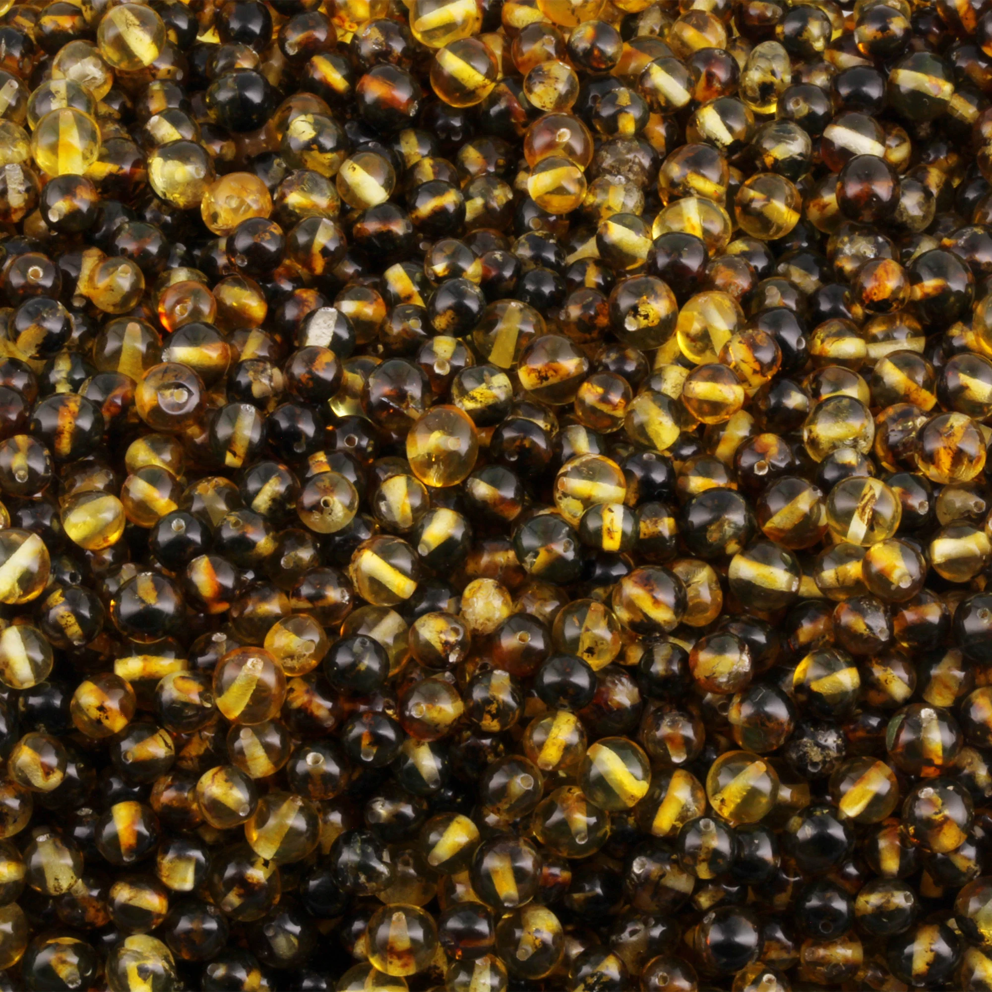 Baltic Amber Loose Beads - Green - Glossy Finish - Baroque 5-6mm - 100g Pack
