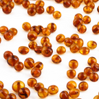 Baltic Amber Loose Beads - Light Cognac - Glossy Finish - Baroque 5-6mm - 100g Pack