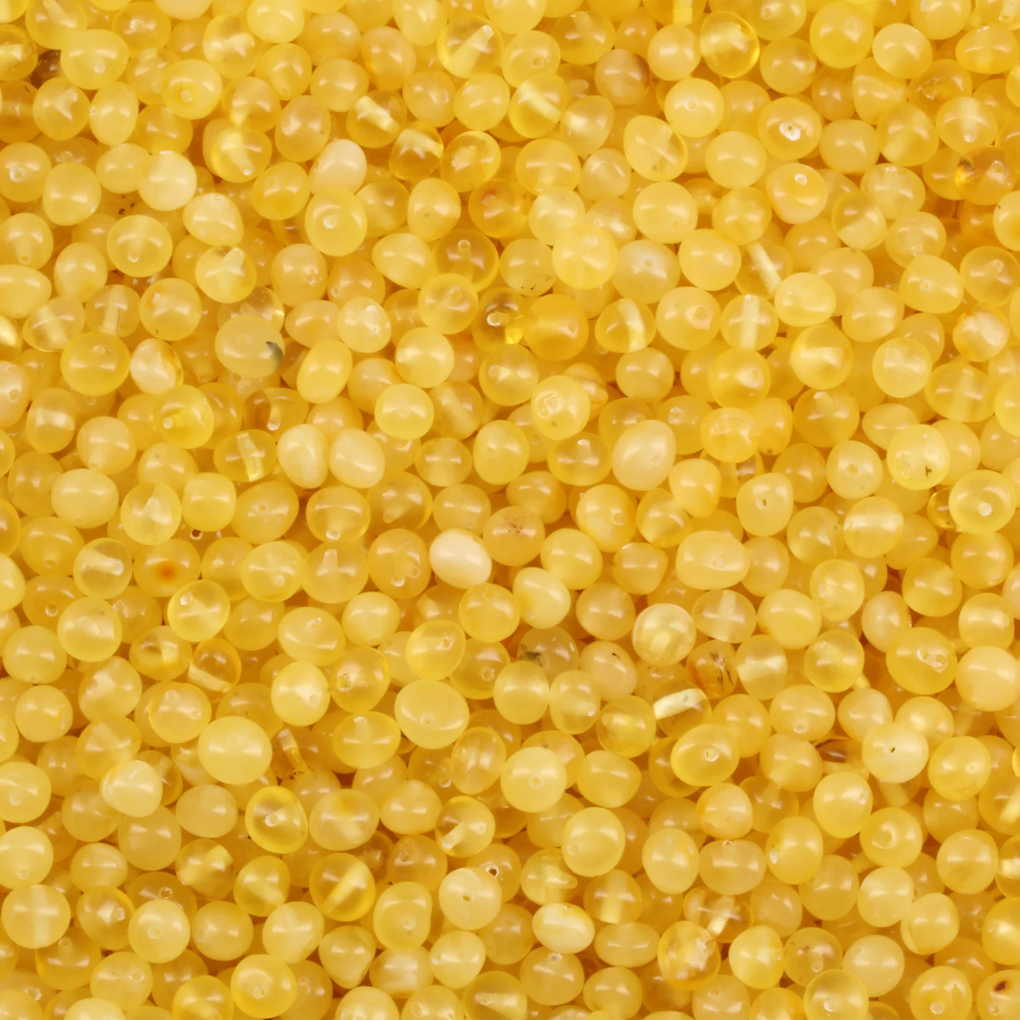 Baltic Amber Loose Beads - Milky Yellow - Glossy Finish - Baroque 5mm - 100g Pack