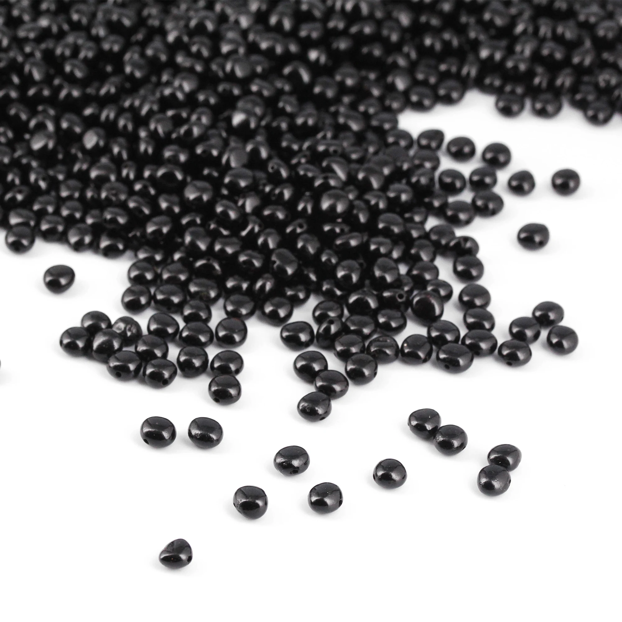 Baltic Amber Loose Beads - Black - Glossy Finish - Side Drill 6mm - 100g Pack